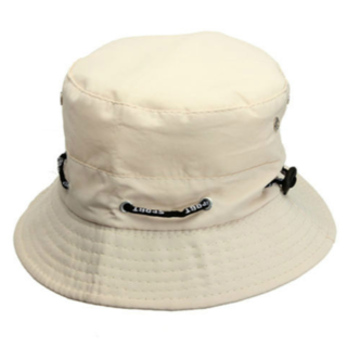 帽子 アイボリー コットン系 57-58cm 調整紐+ストッパーあり(ハット)