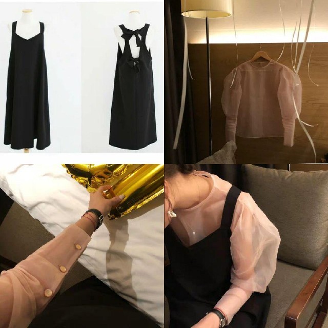 Lily Brown(リリーブラウン)のPuffy RIBBON LONG DRESS SETUP. レディースのワンピース(ロングワンピース/マキシワンピース)の商品写真