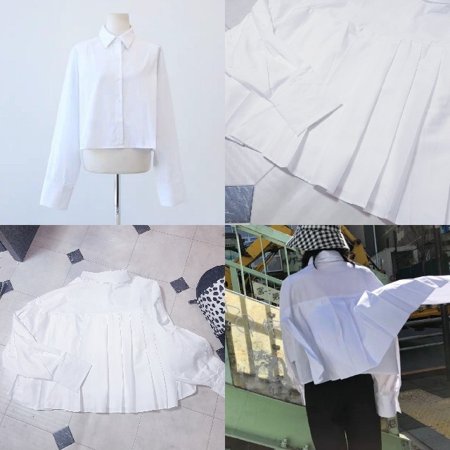 ZARA(ザラ)のBACK PLEATED FLARE SHIRT. レディースのトップス(シャツ/ブラウス(長袖/七分))の商品写真