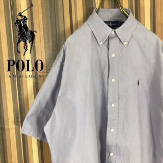 ラルフローレン(Ralph Lauren)の古着 90s ポロ ラルフローレン BDシャツ 半袖 ワンポイント パープル(シャツ)