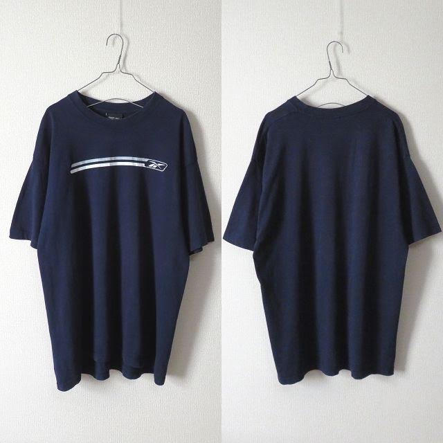 Reebok(リーボック)の90s reebok ビッグ tシャツ ネイビー 古着 レディース レディースのトップス(Tシャツ(半袖/袖なし))の商品写真
