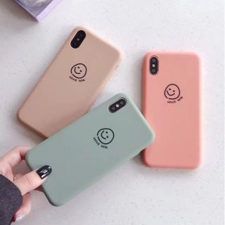 大人気！iPhoneケース シンプルカラー ソフトケース にこちゃん(iPhoneケース)