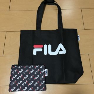 フィラ(FILA)のFILA　ロゴトートバッグ & 総ロゴポーチ 2点セット(トートバッグ)