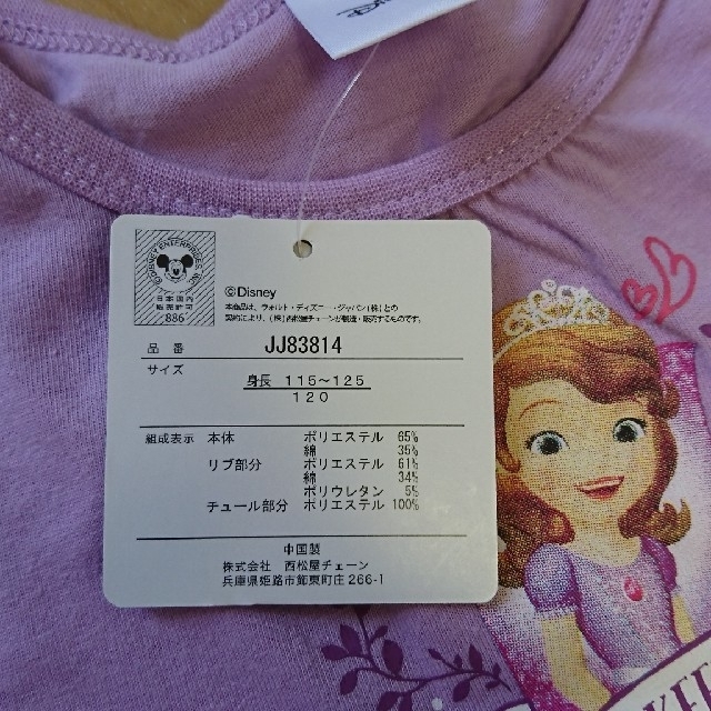 Disney(ディズニー)のDisney プリンセス ソフィア ワンピース 120㎝ キッズ/ベビー/マタニティのキッズ服女の子用(90cm~)(ワンピース)の商品写真