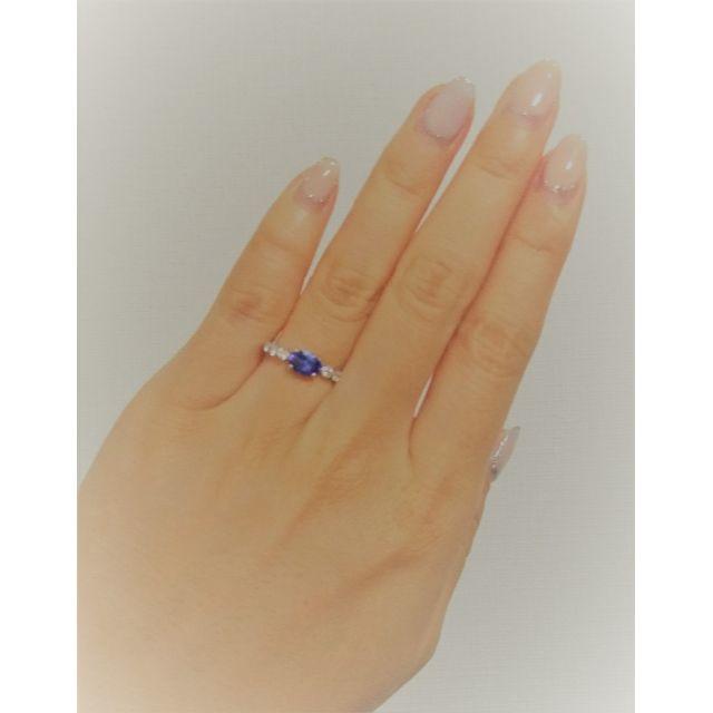 Pt900 0.66ct タンザナイト 0.30ct ダイヤ リング 鑑別書付