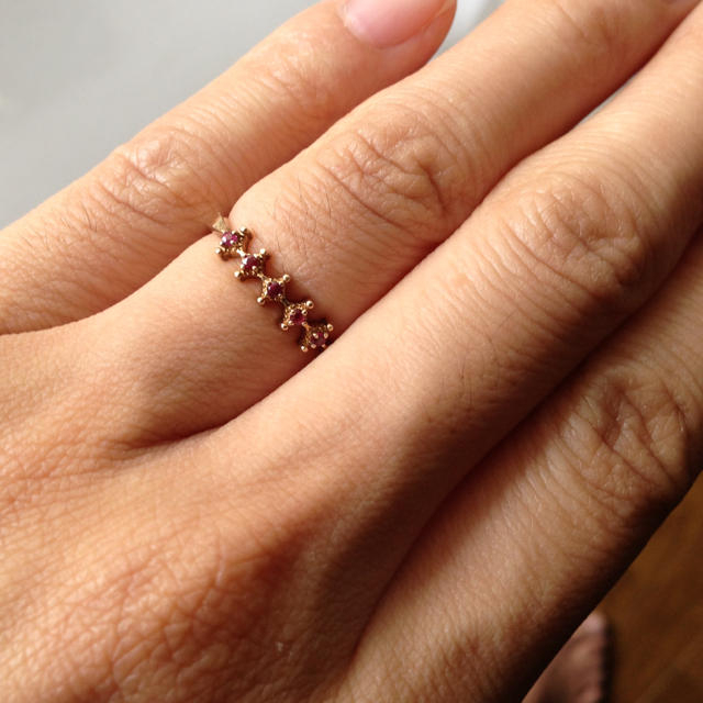 ❤ete  K10GD ルビー 指輪９号 レディースのアクセサリー(リング(指輪))の商品写真