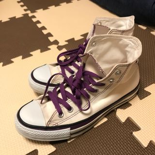 コンバース(CONVERSE)のconverse all star ハイカット 白／紫 25.5cm(スニーカー)