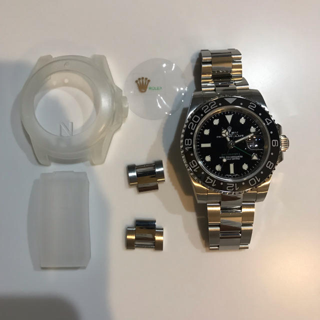超話題新作 最高級 GMT２  黒黒 ベゼル 中古美品 腕時計(アナログ)