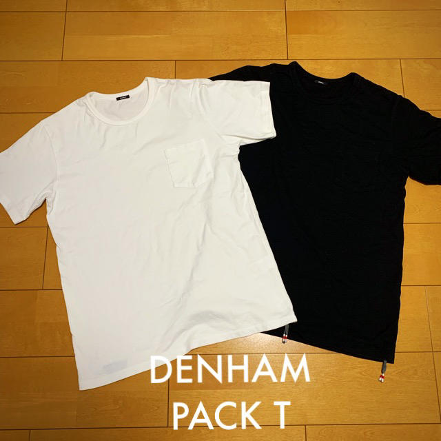 DENHAM PACK T ホワイト&ブラック2枚セット M