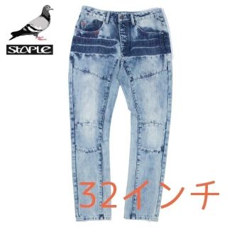 ステイプル(staple)のSTAPLE Pigeon ステッチデニムパンツ 32インチ(デニム/ジーンズ)