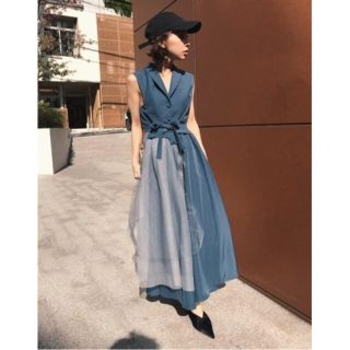 アメリヴィンテージ(Ameri VINTAGE)の【タグ付き新品即完売】 tulle docking dress(ロングワンピース/マキシワンピース)