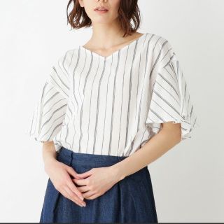 ハッシュアッシュ(HusHush)の【洗える.冷感】Vネック袖コンシャスブラウス(シャツ/ブラウス(半袖/袖なし))