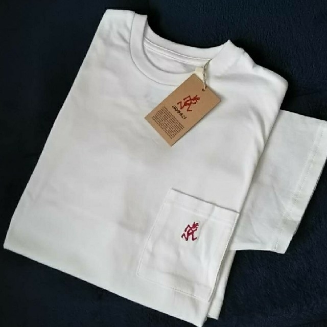 GRAMICCI(グラミチ)の◇新品◇GRAMICCI ワンポイント刺繍 半袖 ポケットTシャツ／ホワイト／Ｌ メンズのトップス(Tシャツ/カットソー(半袖/袖なし))の商品写真