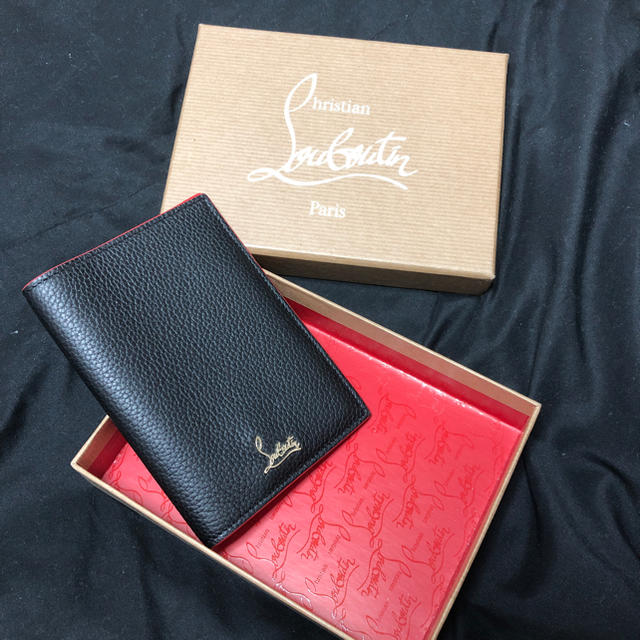 CHRISTIAN LOUBOUTIN クリスチャンルブタン ロゴレザー パスケース ブラック/レッド