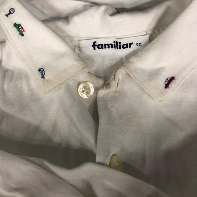 familiar(ファミリア)のファミリア 白長袖シャツ 90 キッズ/ベビー/マタニティのキッズ服男の子用(90cm~)(ブラウス)の商品写真