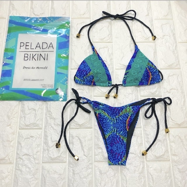 新品 DAREA / PELADA ブラジリアンビキニ 水着  柄レース S レディースの水着/浴衣(水着)の商品写真