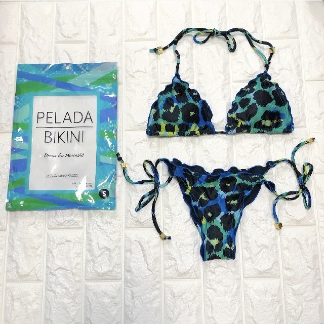 新品 DAREA / PELADA ブラジリアンビキニ 水着 ヒョウ柄 ブルー 新品 DAREA / PELADA ブラジリアンビキニ 水着 ヒョウ柄 ブルー