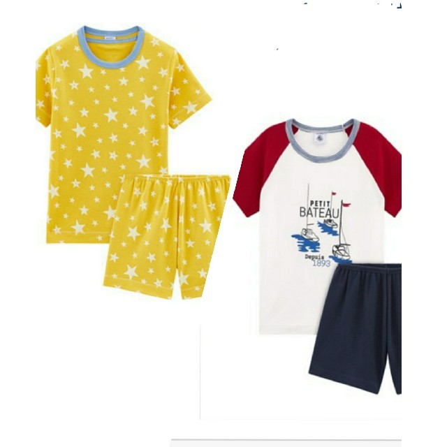 PETIT BATEAU(プチバトー)の【tipe様専用】プチバトー　ポケッタブルプリント半袖パジャマ キッズ/ベビー/マタニティのキッズ服男の子用(90cm~)(パジャマ)の商品写真