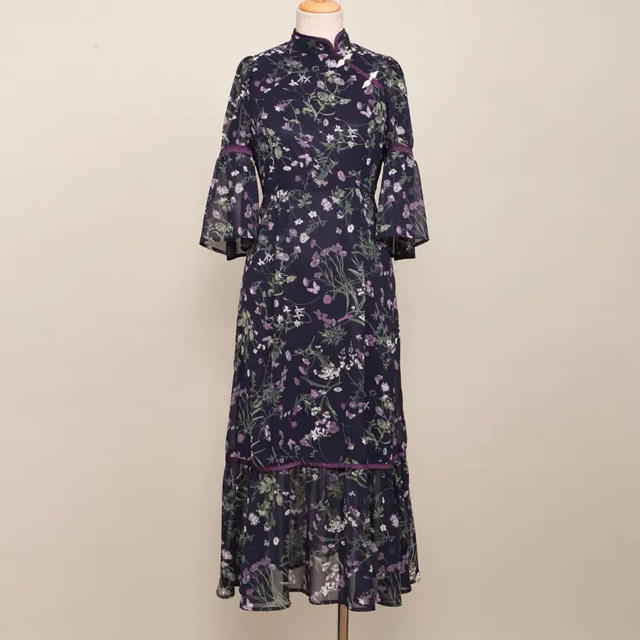 Crayme,(クレイミー)のCrayme, Oriental Muse Dress(Navy) レディースのワンピース(ロングワンピース/マキシワンピース)の商品写真