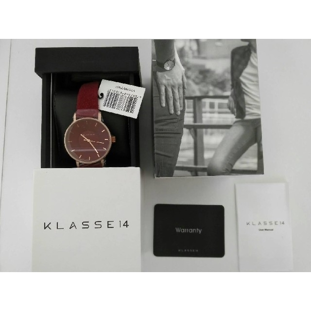 腕時計(アナログ)KLASSE14 腕時計　ブルゴーニュレザー