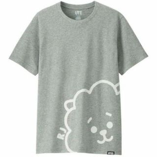 ユニクロ(UNIQLO)のBT21 Tシャツ 男女兼用Mサイズ バンタン BTS 防弾少年団 グレー(アイドルグッズ)