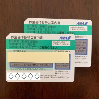 エーエヌエー(ゼンニッポンクウユ)(ANA(全日本空輸))のANA株主優待券2枚セット(その他)