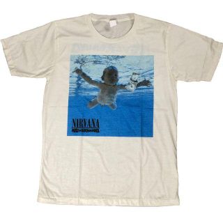 ニルヴァーナ　アルバムジャケットＴシャツ　ブルー＆ホワイト　Ｌサイズ　男女兼用(Tシャツ(半袖/袖なし))