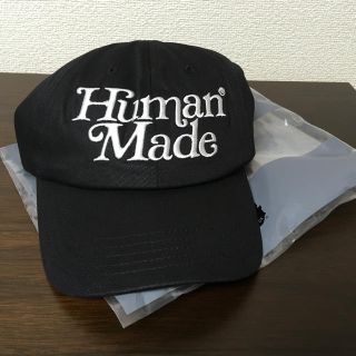 アベイシングエイプ(A BATHING APE)のgirls don't cry human made  twill cap 黒(キャップ)