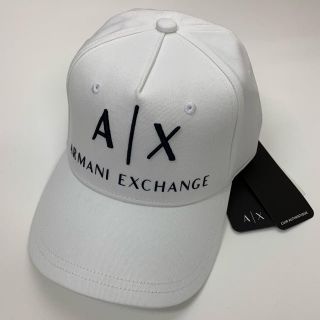 アルマーニエクスチェンジ(ARMANI EXCHANGE)のアルマーニエクスチェンジAX新品ロゴキャップ人気ホワイト送料込み(キャップ)