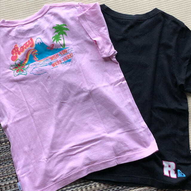 Roxy(ロキシー)の【ロキシー】Ｔシャツ ピンク&クロ Lサイズ 2枚組 レディースのトップス(Tシャツ(半袖/袖なし))の商品写真