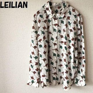 レリアン(leilian)の【人気】LEILIAN/レリアン 総柄ポリシャツ フラッグ 丸襟 レディース(シャツ/ブラウス(長袖/七分))