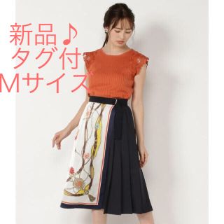 新品タグ付♪Swingle スウィングル 巻きスカーフプリントプリーツスカート