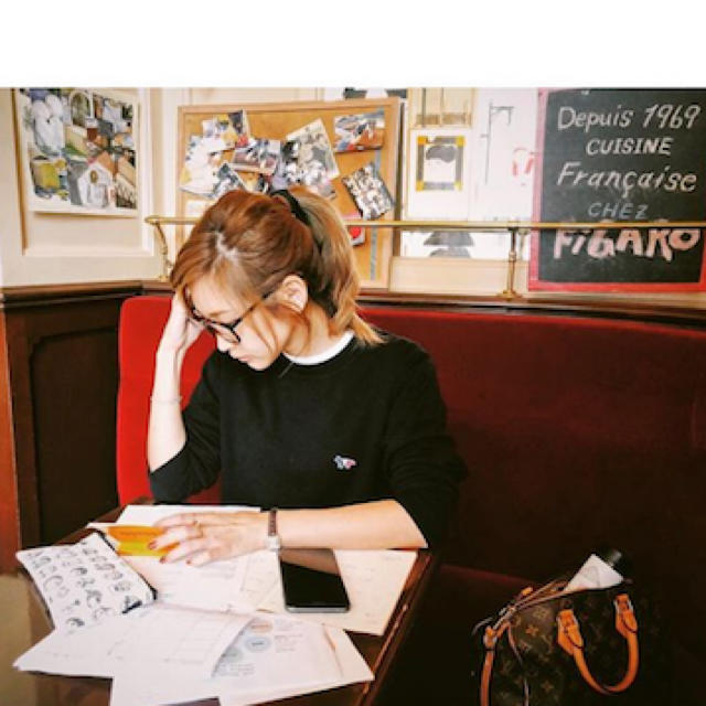 MAISON KITSUNE' - メゾンキツネ トリコロールスウェット 黒 さだ様
