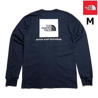 ザノースフェイス(THE NORTH FACE)の売切!ノースフェイス ボックスロゴ 長袖Tシャツ(M)紺 180902(Tシャツ/カットソー(七分/長袖))