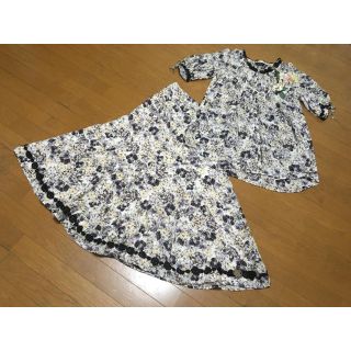 インゲボルグ(INGEBORG)の定価71,400円！インゲボルグ花柄カラーフルールチュニックスカートセットアップ(ロングワンピース/マキシワンピース)