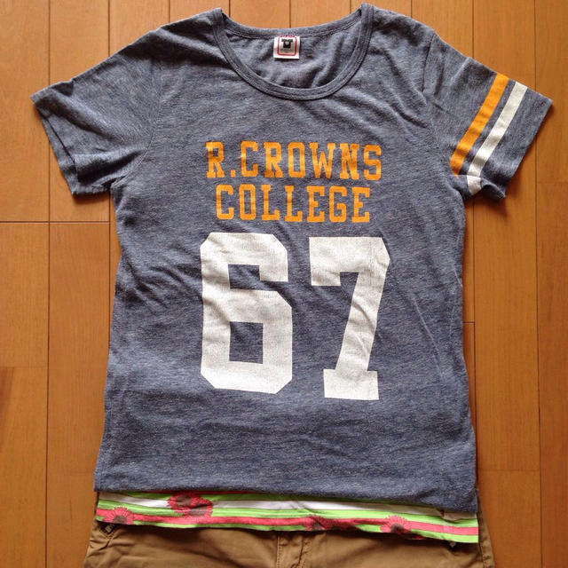 RODEO CROWNS(ロデオクラウンズ)のロデオ☆グレーナンバリングTシャツセット レディースのトップス(Tシャツ(半袖/袖なし))の商品写真