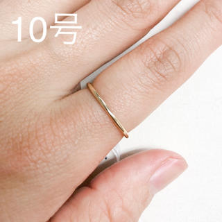 新品未使用 タグ付 アメリカ輸入 ゴールド 10号 シンプル 極細 リング 指輪(リング(指輪))