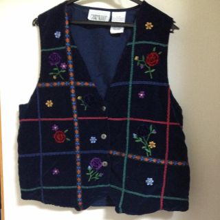 お花刺繍ベスト(ベスト/ジレ)