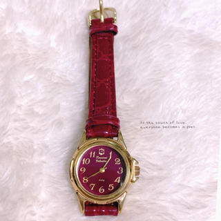 ヴァレンティノ(VALENTINO)の【Romani Valentino】ボルドーガーネット腕時計 稼働品 美品(腕時計)