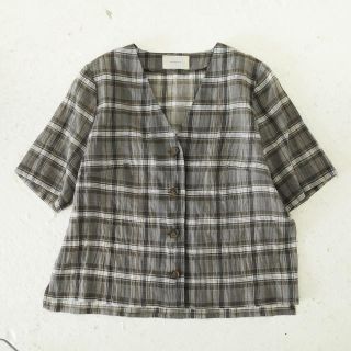 トゥデイフル(TODAYFUL)のTODAYFULトゥデイフル のカラーレスチェックシャツブラウス半袖LIFE'S(シャツ/ブラウス(半袖/袖なし))