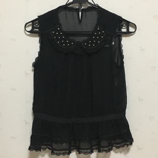 フランシュリッペ(franche lippee)のフランシュリッペ ブラック ノースリーブブラウス 新品(シャツ/ブラウス(半袖/袖なし))