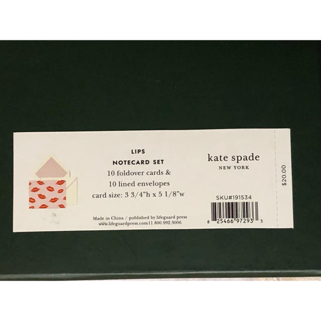 kate spade new york(ケイトスペードニューヨーク)のケイトスペード カード&封筒セット NOTE CARD 新品 ハンドメイドの文具/ステーショナリー(カード/レター/ラッピング)の商品写真