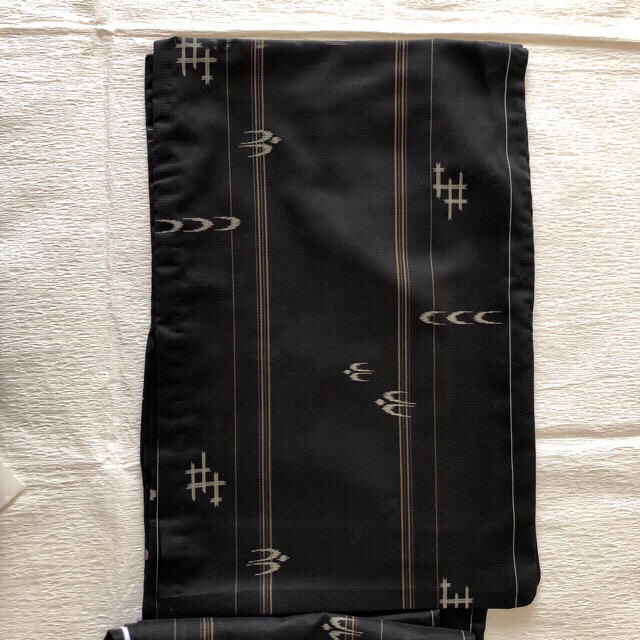 【新品】夏 洗える着物 縞×燕 黒 / 既製品M +正絹帯揚げプレゼント