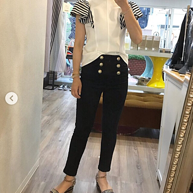 ☆完売品☆ボーダーズアットバルコニー セーラーデニムパンツ ブラック