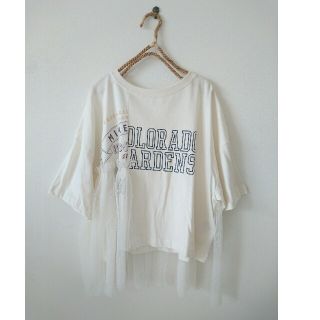 チャオパニック(Ciaopanic)の新品※Ciaopanicチャオパニック チュールレース付パッチワークＴシャツF(Tシャツ(半袖/袖なし))