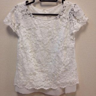 ジャスグリッティー(JUSGLITTY)のジャス ビジューフラワーレースブラウス(シャツ/ブラウス(半袖/袖なし))