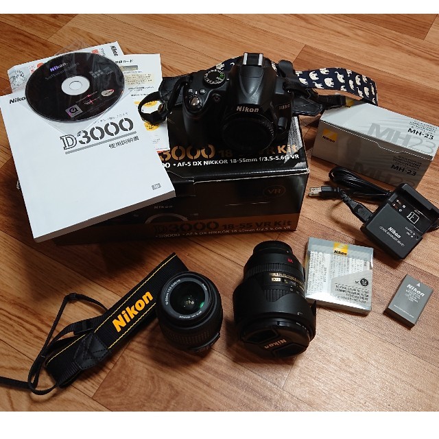 【望遠レンズセット】D3000 ニコン Nikon 一眼レフ 望遠レンズ セットスマホ/家電/カメラ