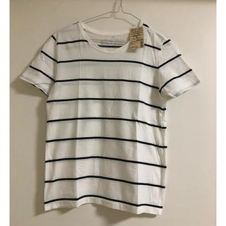 ムジルシリョウヒン(MUJI (無印良品))の新品タグ付 MUJI 無印良品 オーガニックコットン ボーダー Tシャツ(Tシャツ(半袖/袖なし))