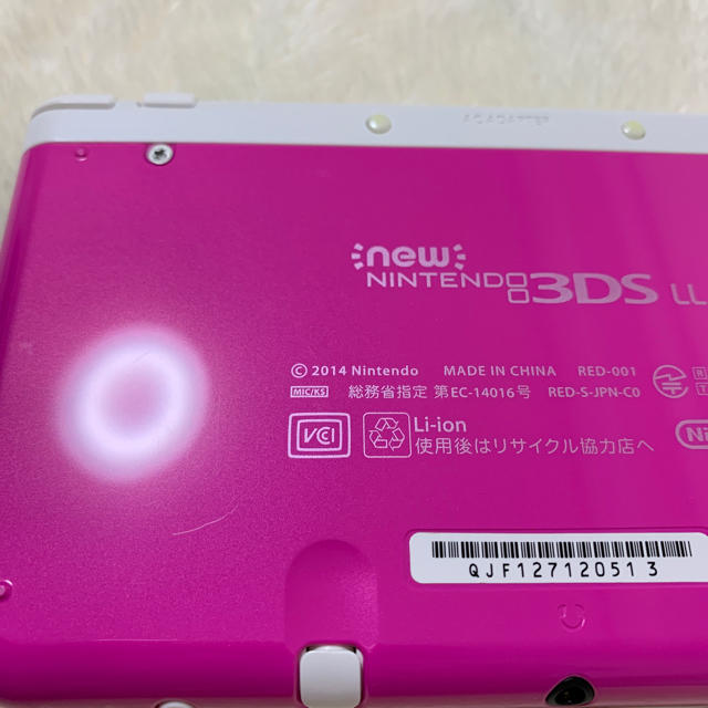 ニンテンドー3DS(ニンテンドー3DS)のNEW Nintendo 3DS LL ピンク×ホワイト 箱なし エンタメ/ホビーのゲームソフト/ゲーム機本体(携帯用ゲーム機本体)の商品写真