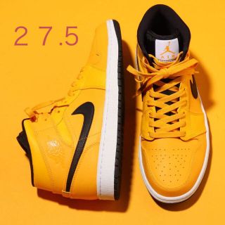 ナイキ(NIKE)のAIR JORDAN 1 MID イエロー エアジョーダン (スニーカー)